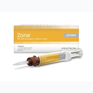 Zone Non-Eugenol Temporary Cement - Regular Shade 4 Gm. Automix Syringe &amp; 8